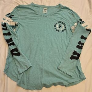 Pink Victoria's Secret Teal Long Sleeve Shirt